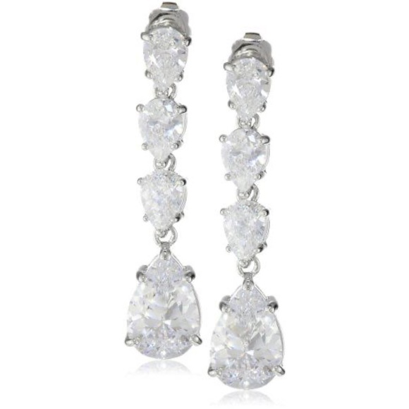 SOLD Kenneth Jay Lane CZ Pear Shape Drop Earring - Picture 2 of 7